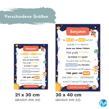 Affirmationsposter "Weltall"
