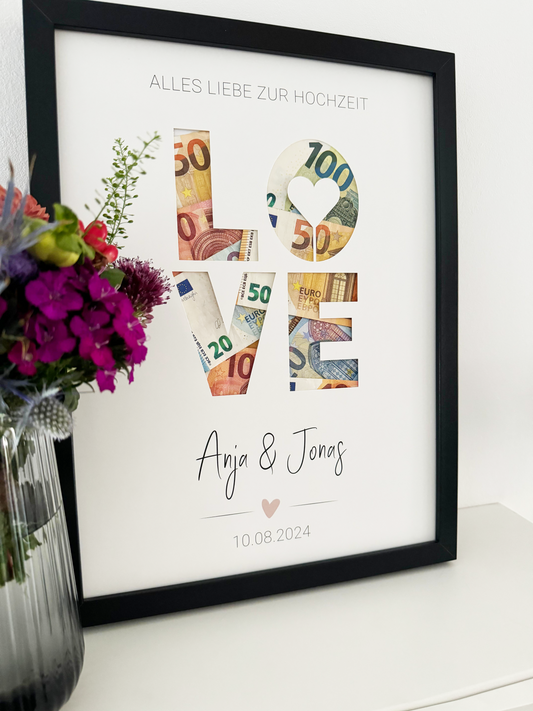 Poster "LOVE" | Geldgeschenk zur Hochzeit
