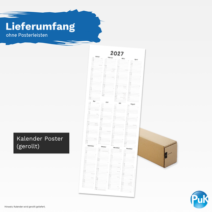 Wandkalender 2027 länglich