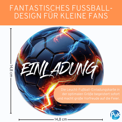 Einladungskarten "Leuchtfußball"