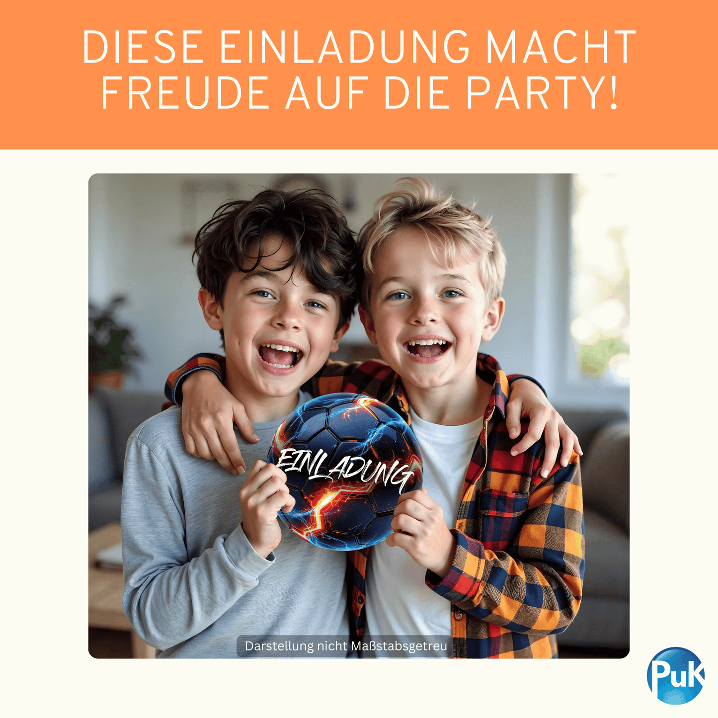 Einladungskarten "Leuchtfußball"