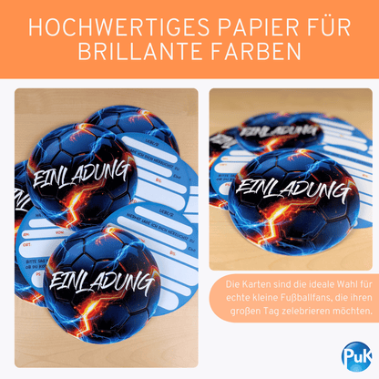 Einladungskarten "Leuchtfußball"